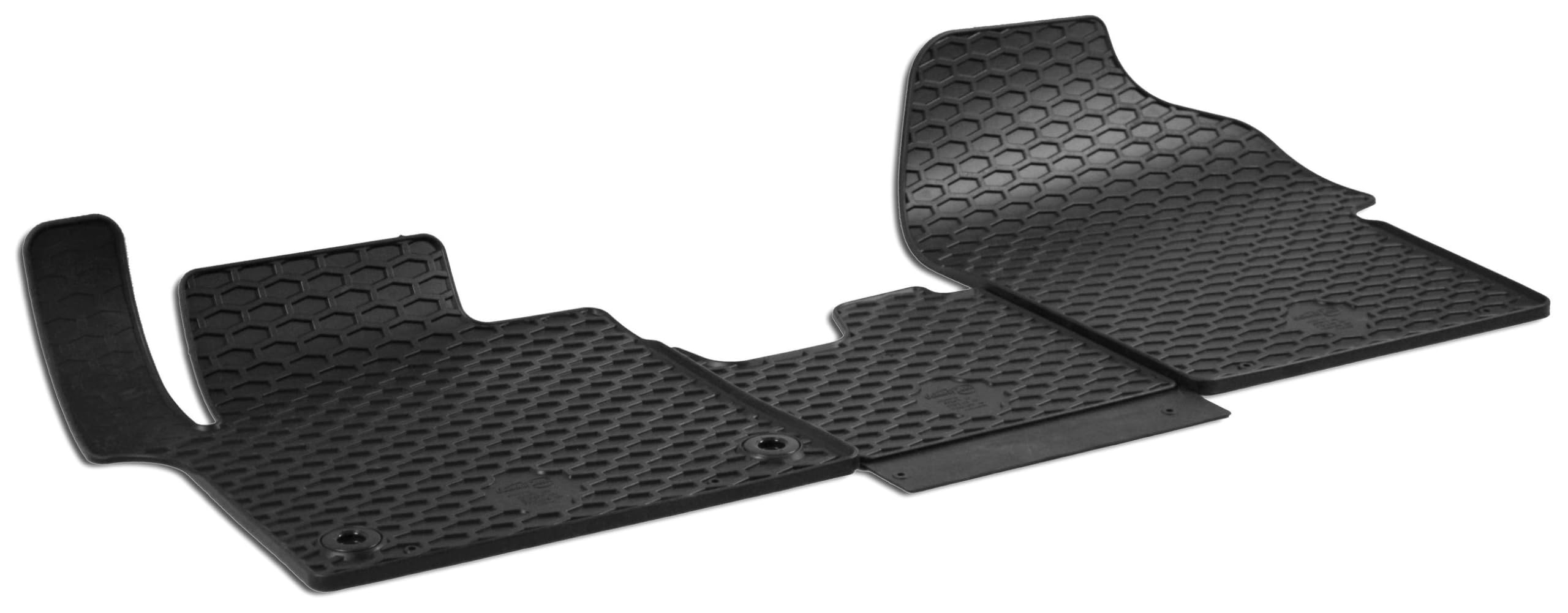 WALSER DirtGuard Gummi Fussmatten Auto für Citroen Jumpy III/Peugeot Expert/Toyota Proace/Opel Vivaro/FIAT Scudo, 100% passgenaue Auto Fußmatten, robuste Universal Fußmatte Auto