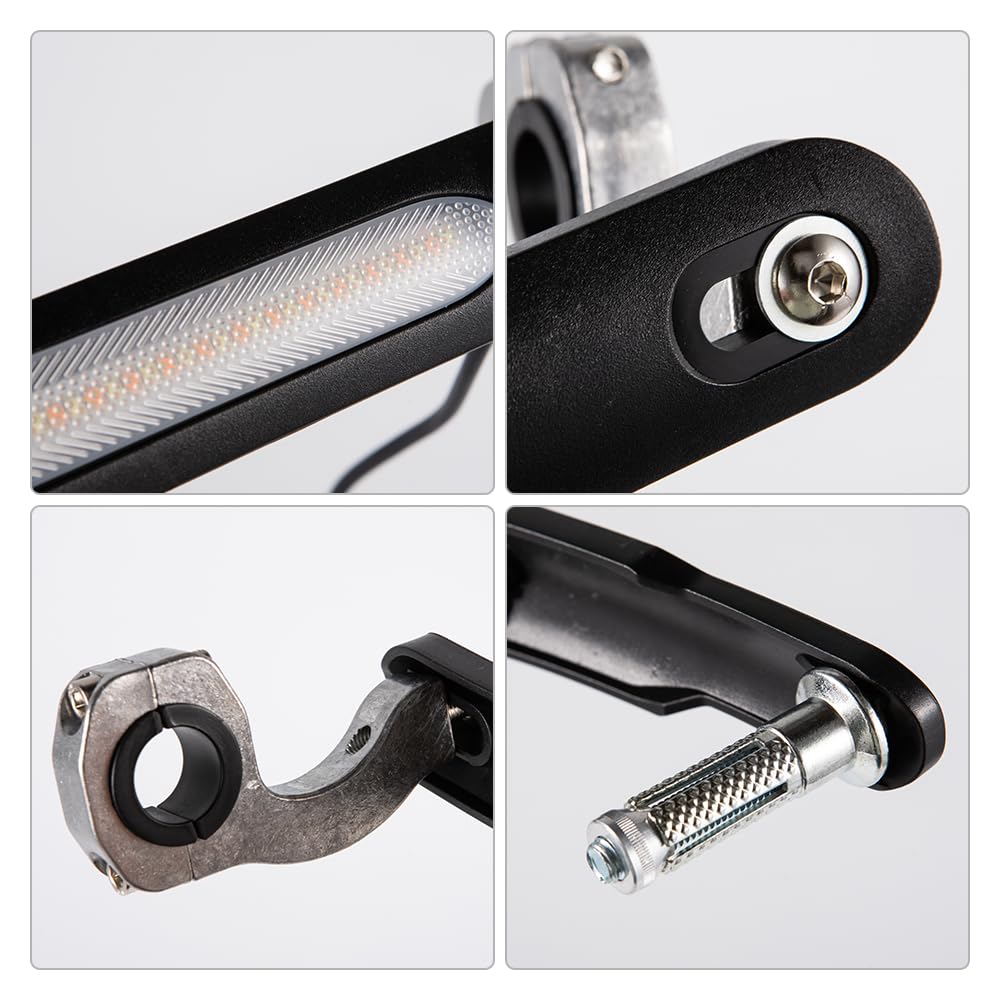 Para mani per moto con luce di segnalazione Moto Motocross Dirtbike MX ATV Para mani Para manubrio adatto per manubri da 22 mm e 28 mm
