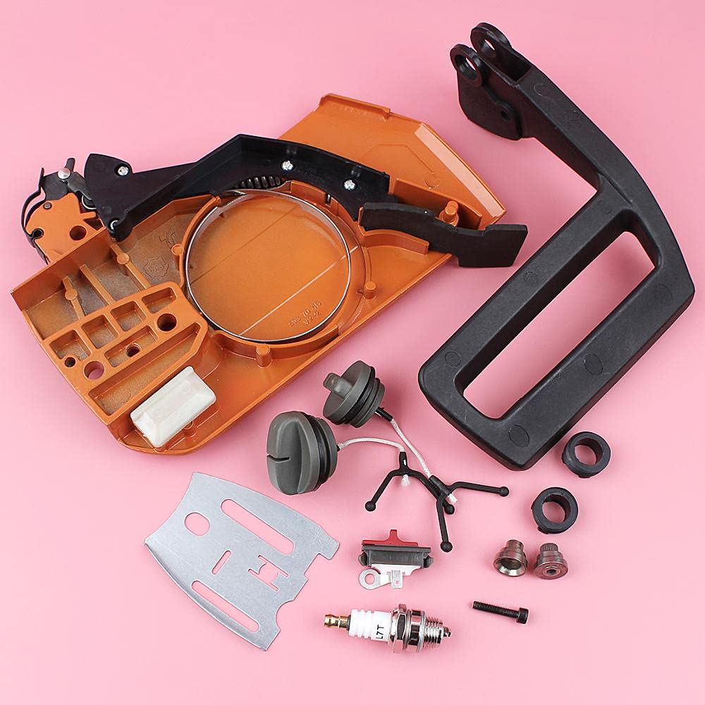 Herramientas Kit de placa de barra de cubierta de embrague lateral de freno para Husqvarna 266 268 272 61 66 motosierra 5037366-01, 503 73 66-01 w tapa de aceite de combustible accesorios