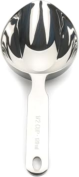 RSVP International Endurance Oval Measuring Scoop, 1/2 cup, Stainless Steel