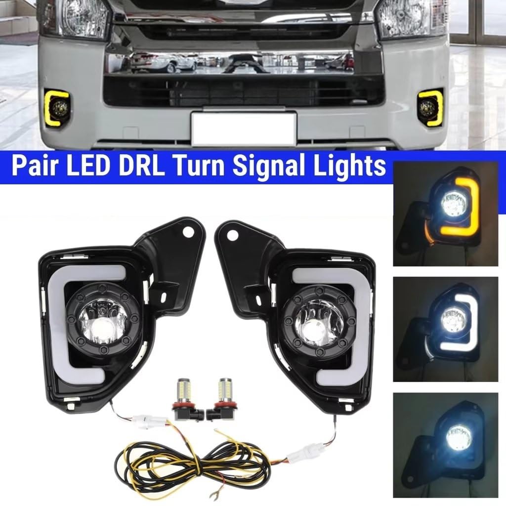 Luz De Circulación Diurna Para Toyota Para Hiace 2014-2018 Conjunto De Lámpara Antiniebla Luces Diurnas Led DRL Circulación Diurna Con Bombillas H11 6000K ~ 6700K