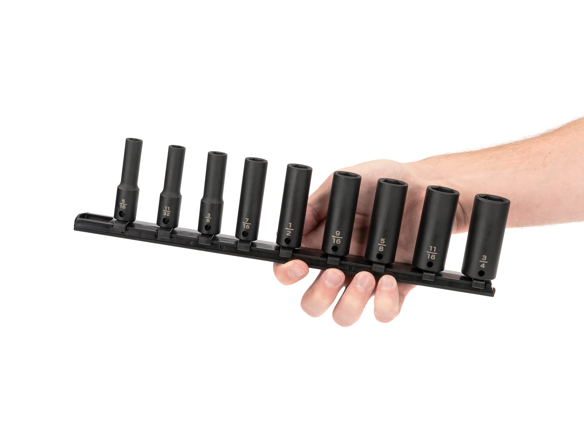 TEKTON 3/8" Antrieb Schlag-Steckschlüsselsatz, 15-teilig (1/4-1 Zoll) - 12-kant Für Sicheren Halt