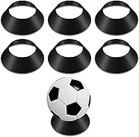 Skrfren 6-Pack Ball Display Stands - Durable Black Pedestal Holders for Soccer, Basketball, Football & Memorabilia