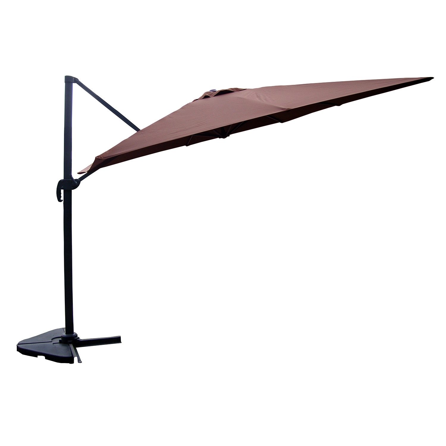 Concept-Usine | Sombrill Basculante Rectangular 3x4 m Cesare Chocolate Rotación 360° - Manivela Antirretorno - Armazón Aluminio - 100% Poliéster - Impermeable, Resistente