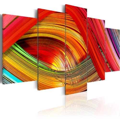 murando Cuadro Acstico Abstracto 225x112 cm XXL Impresin Artstica 5 Piezas Lienzo de Tejido no Tejido Estampado Decoracin de Pared Aislamiento Absorcin de Sonidos Imagen Grfica 020201-4