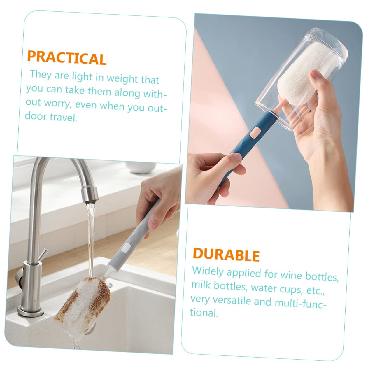 UPKOCH 12piezas Cepillos Desmontables para Limpiar Biberones y Tazas Cepillo De Mango Accesorios De Limpieza para y Bebés