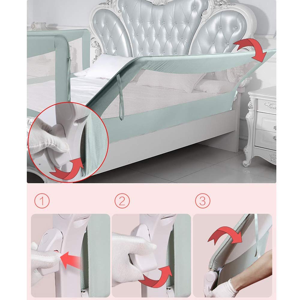 Valla de Seguridad para Cama, Valla anticaídas, Deflector Plegable Universal, Rosa, 2 m