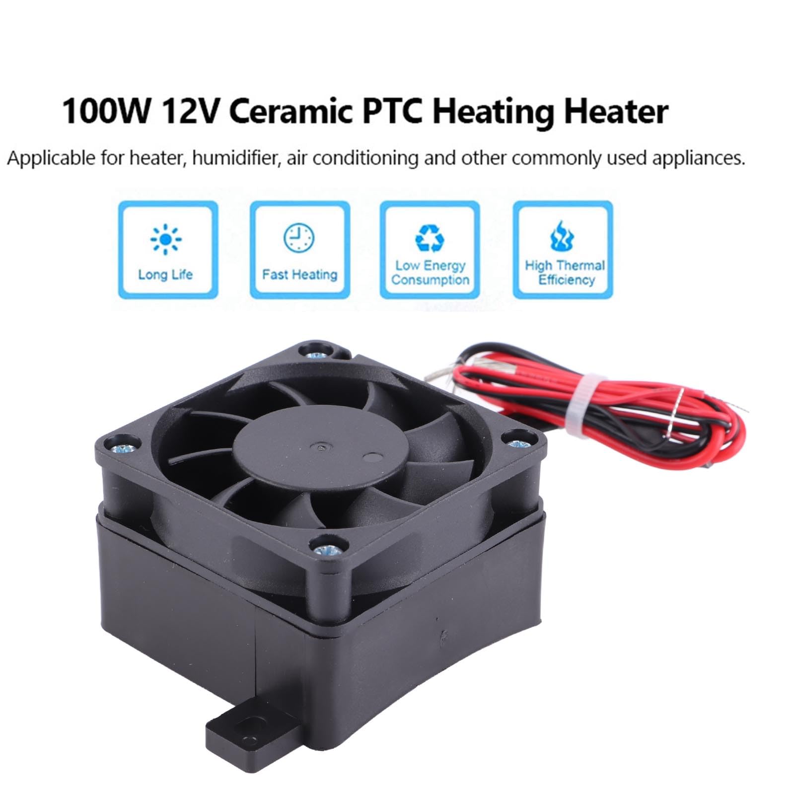 KIMISS Rescaldatore di Aria per Auto con Riscaldamento PTC da 100 W 12V con Controllo Costante di Temperatura e Isolamento