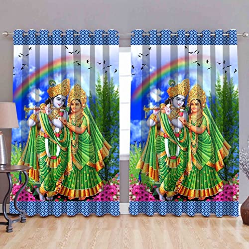 Image of GYANTITEXTURE Polyester 3D Digital Window Curtain for Your Home |Printed Curtain for Bedroom and Office | 3D Curtains for Living Room Cur68 -Single Curtain (4x5 Feet)
