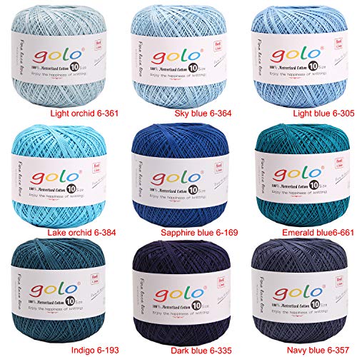 Image of golo Cotton Crochet Thread Balls Size 10 Cotton Knitting Thread Yarn for Crochet Silver Gray 620