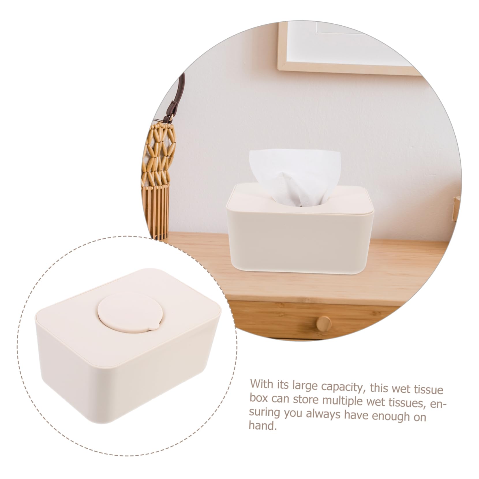 Feuchttücherbox mit Deckel Wiederverschließbarer Silikonhalter für Babys Kompakte Aufbewahrung in Beige Universeller Feuchttuchspender für Zuhause und Unterwegs