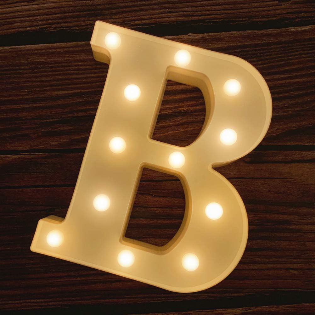 Marquee Light Up Letters | Large Light Up Numbers | Battery Powered and Bright with Every Letter of the Alphabet | For Wedding, Birthday, Party, Celebration, Christmas or Home Decoration (B)