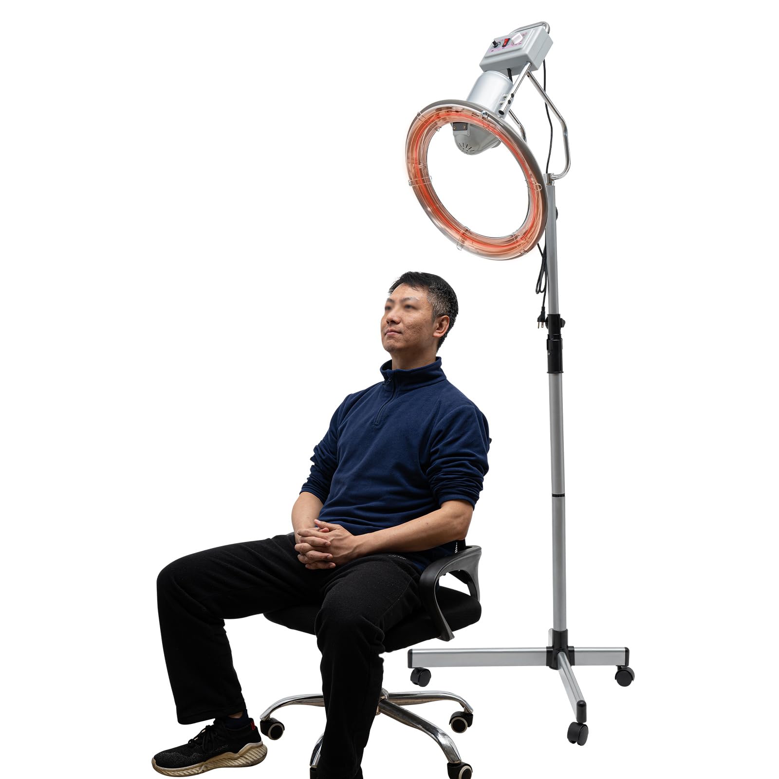 Versatile Stand Hair Dryer Perm Styling, Salon Hair Dryer Orbiting Rotating Hair Processor with 4 360° Wheels, Salon Hair Perming Machine for Salon Spa Hair Care Dyeing Oil Drying Heating