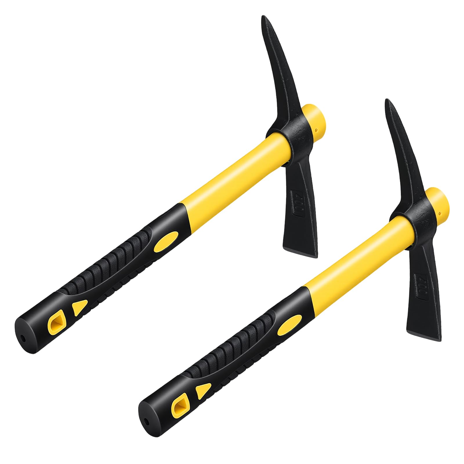 SOUJAP 15 Inch Pick Mattock Hoe, Mini Pick Axe, 1.5 Lb Forged Grubbing Mattock Tool for Weeding and Garden, 38 x 25 cm, 2 Pack