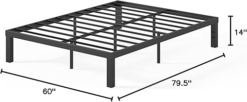 Miniatura 40 de Plataforma de metal, marco para cama Zinus Quick Lock 16 pulgadas, base para cama, no necesita caja de resortes, Acero, Negro