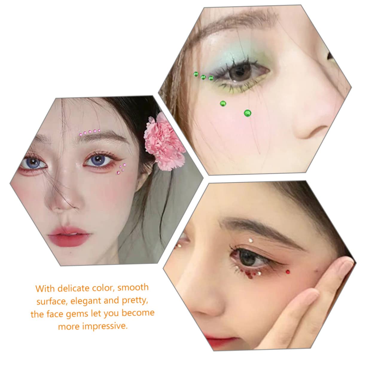LALAFINA 30fogli Adesivi Brillantini Colorati Per Makeup Di Gemme Per Viso Con Strass Autoadesivi Per Decorazioni Di Bellezza Art Facili Da Applicare e Durevoli Per Eventi e Feste