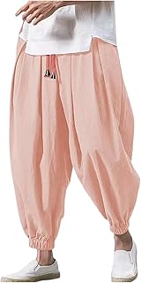 Pantalones de chándal de paso profundo para mujer, pantalones anchos sueltos casuales para hombre, pantalones elásticos de pierna de color sólido, pantalones de escalada para mujer