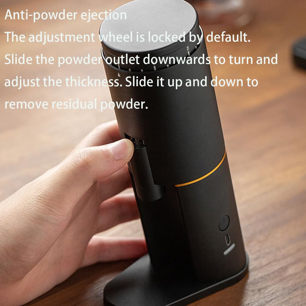Mini molinillo de café eléctrico, pequeña máquina de café comercial hecha a mano, molinillo de café con rebabas automática ajustable, niveles de molienda múltiples, para granos de café, especias