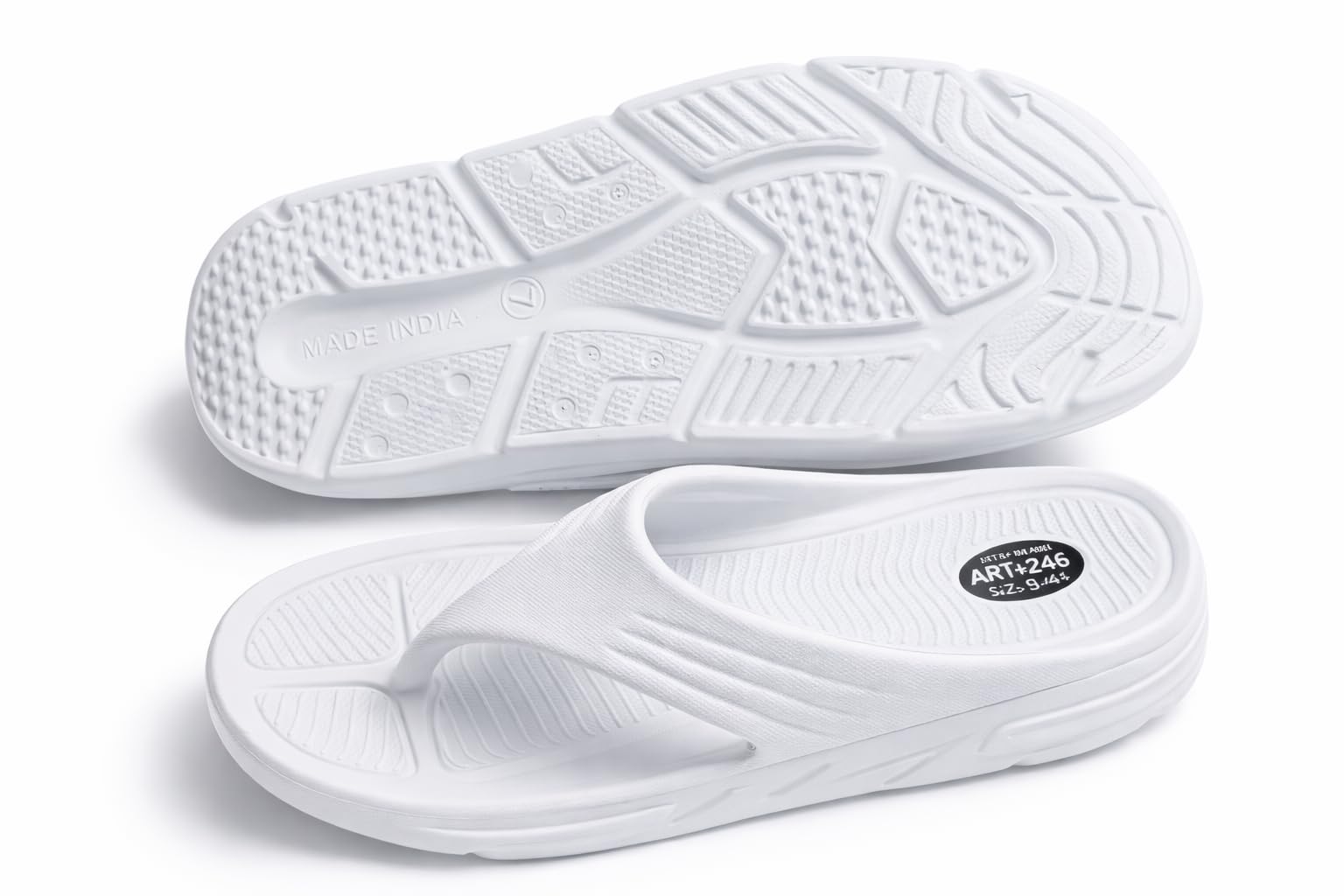 White Flip Flop Sandal for men, EVA Foam Cushioned Footbed, Thong Strap, Lightweight Slip-On, Casual Beach Wear-picture-32