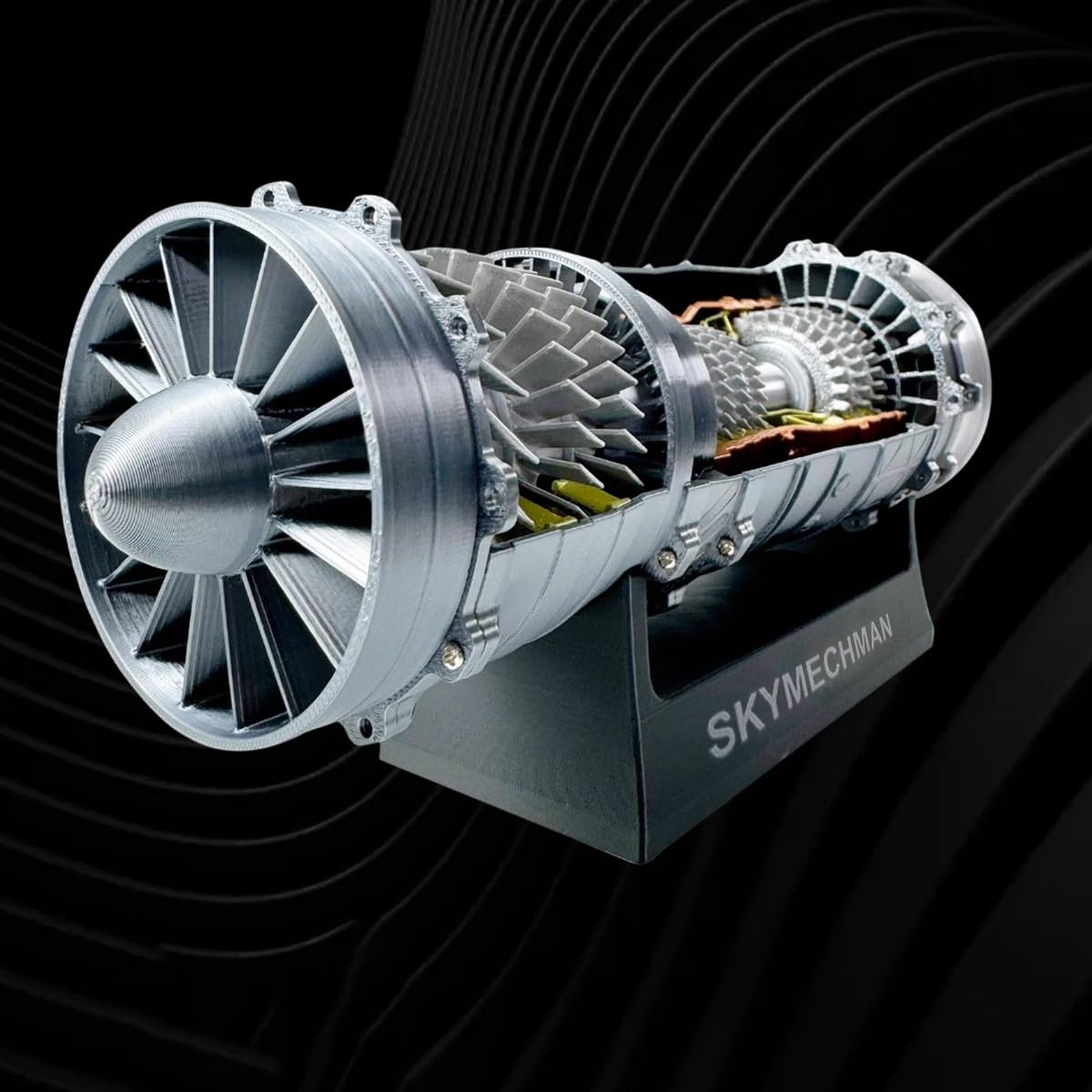 Skala 1/18 WS 15 Turbofan, model silnika turbofanowego, zestaw do montażu, nadruk 3D, funkcjonalny model silnika samolotowego do fizyki, zabawka eksperymentalna dla dorosłych (50+ szt.)