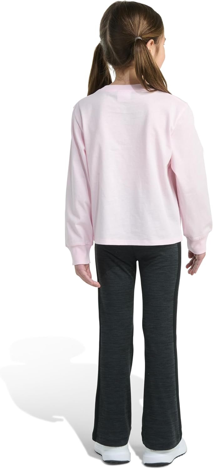 adidas baby-girls 2-piece Long Sleeve Graphic Tee & Flare Pant Set - Image 4