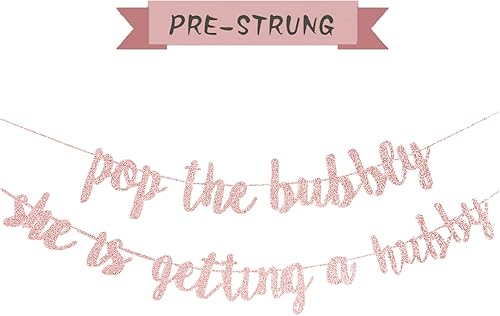 Miniatura 2 de Decoraciones para despedida de soltera, despedida de soltera, pancarta de compromiso con la frase "Pop The Bubbly She is Getting a Hubby" para boda,