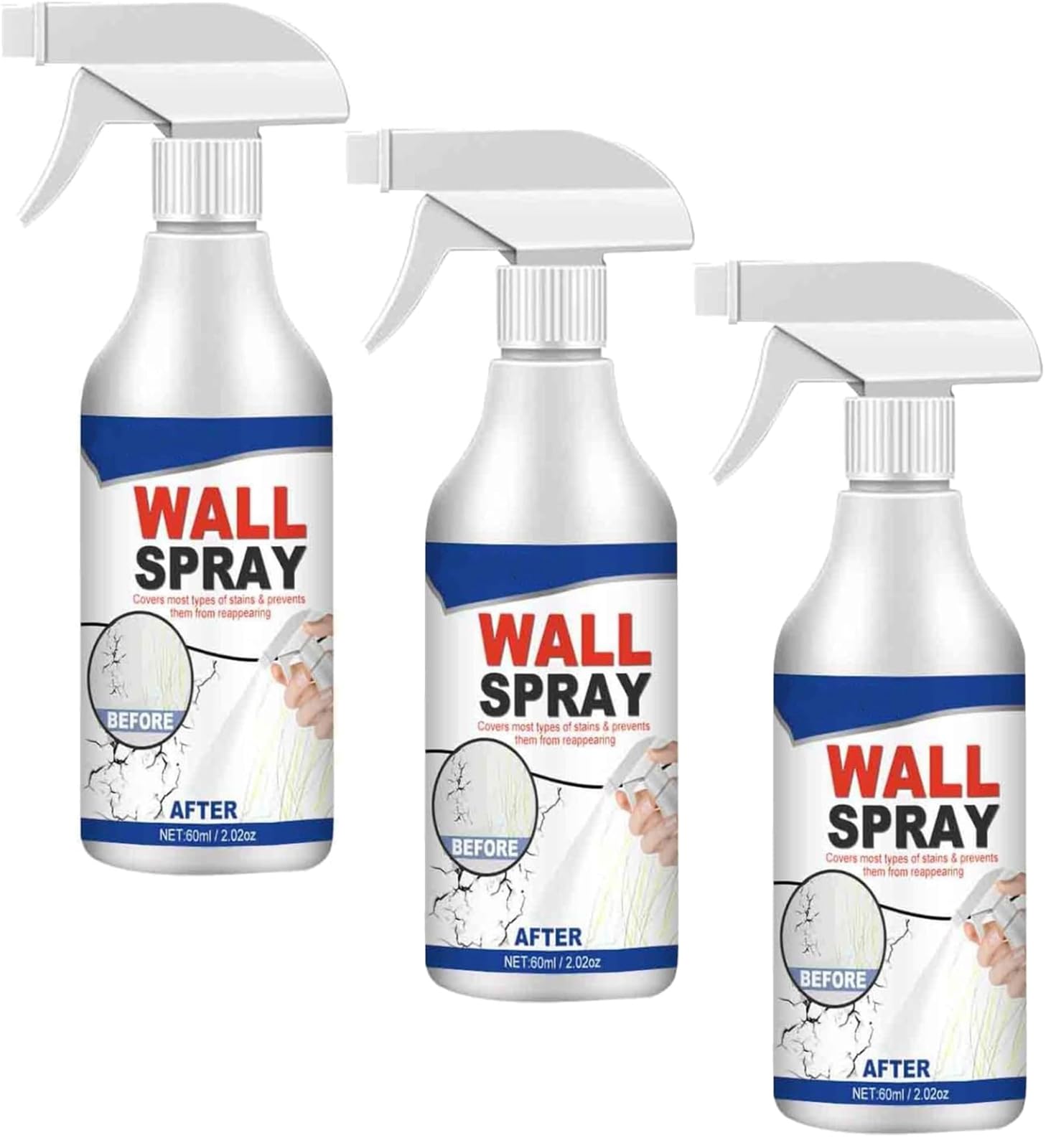 Versatile Wall Repair Paint Wall Spray Paint, Water-Based Paint White Peel, Stain Remover for Wall Ceiling, Covers Up Stain Sealing Ceiling Paint,Magic Wall Repair Spray,Suitable for Wall Cracks (3)