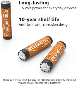 Amazon Basics 36 Pack AAA High-Performance Alkaline Batteries, 10-Year Shelf Life, Easy to Open Value Pack