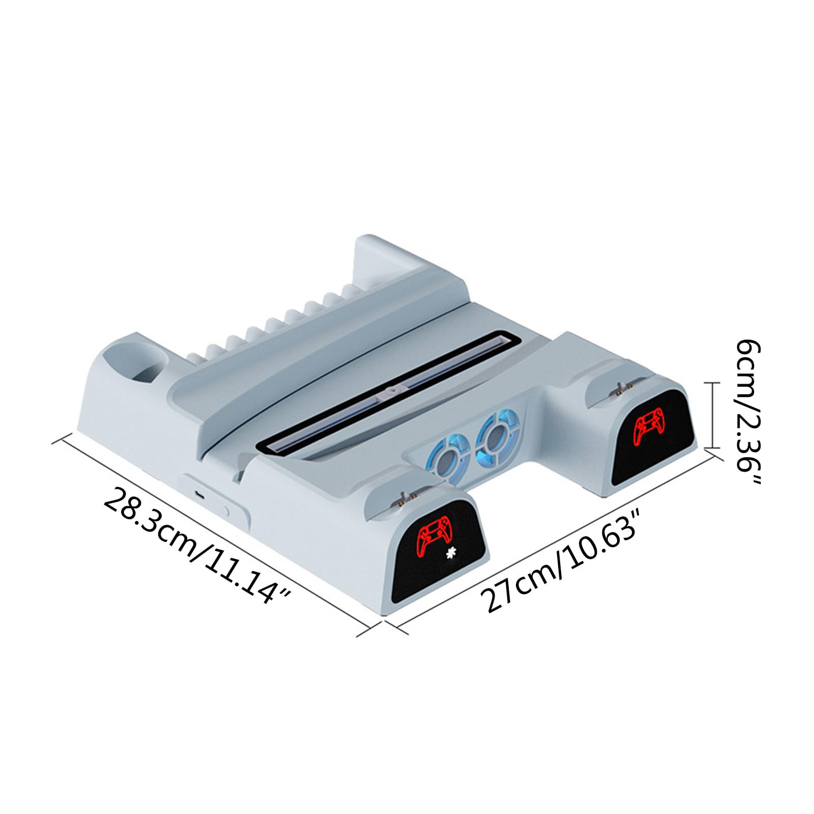 Soporte para cargador de controlador, base de base, soporte de ventilador de refrigeración con ranura de almacenamiento de disco de juego de 11 bits para consola de juegos P5, soporte de cargador de