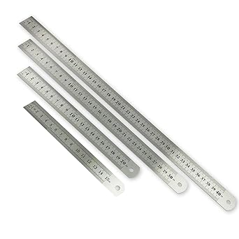 Ksvaye 4 Pezzi Righello 15/20/30/40cm Righello Metallo di Precisione ...