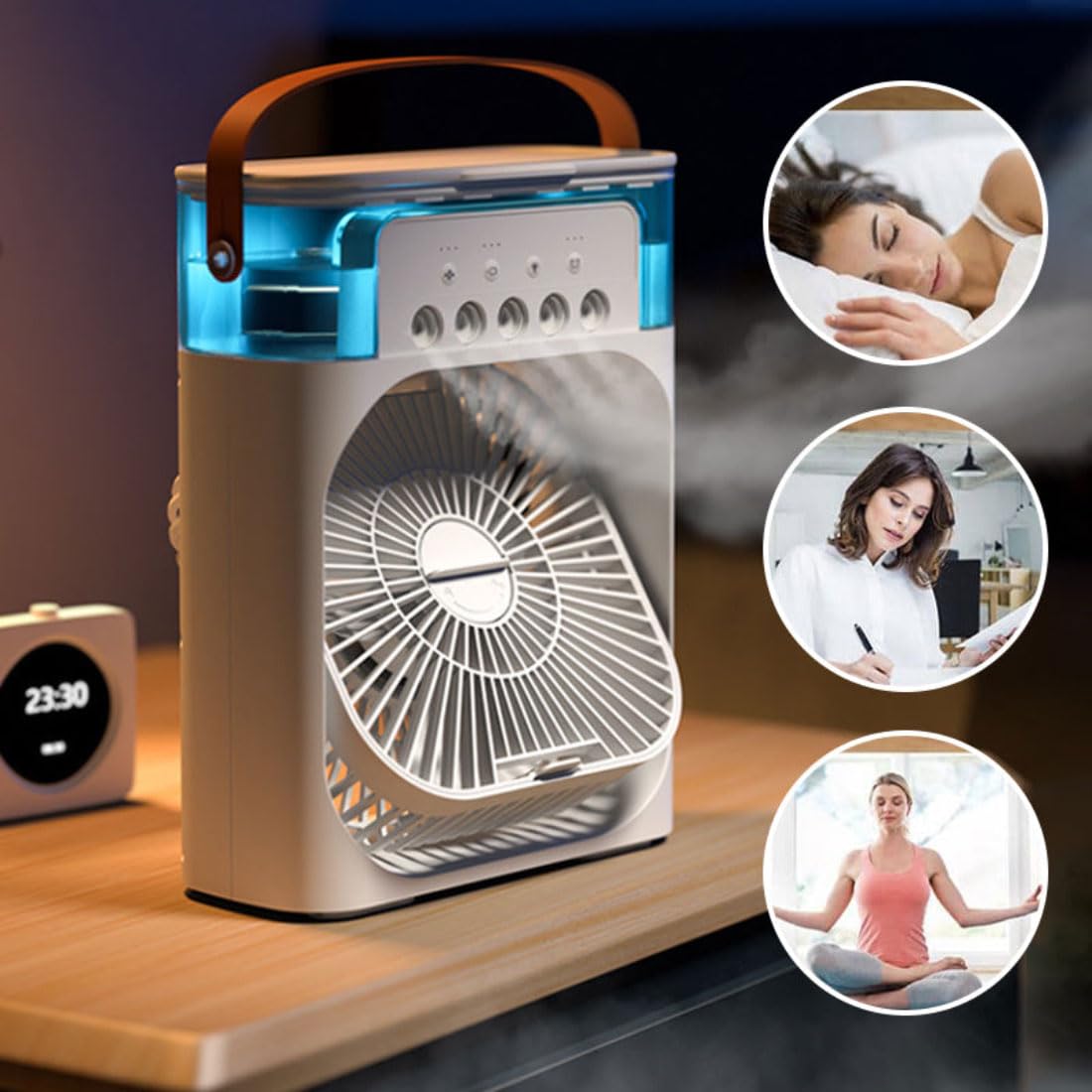 Mobiele Airconditioner, Luchtkoeler, 1400 Ml, Draagbare Mini Airconditioning En Luchtbevochtiger Met Afstandsbediening 3 Snelheden Verdamping Luchtkoeler Voor Thuis Kantoor 2063897017