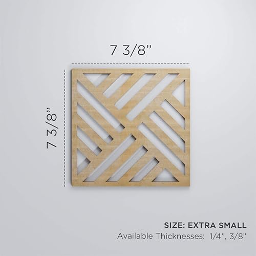 Miniatura 2 de 7 38"W X 7 38"H Extra Pequeño Allen Decorativos Paneles De Pared De Madera De Calado, Roble Rojo