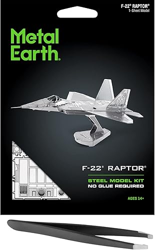 Metal Earth F-22 Raptor 3D Kit de modelo de metal con pinzas Fascinaciones