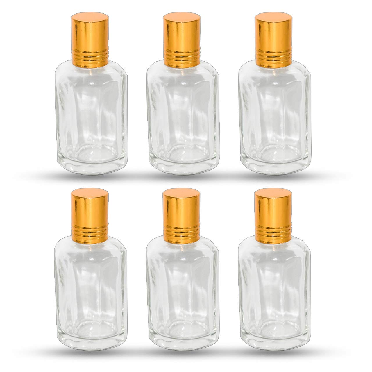 hunky dory 20ml fragrances attar | oil empty reusable | refillable roll on glass bottles (pack of 6)