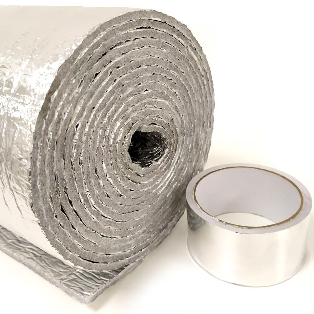 Aislante Térmico Reflexivo con Espuma de Polietileno (POR METROS) Ancho 1,20m + Cinta de Aluminio. Aislamiento para viviendas, oficinas, caravanas, remolques, casetas para mascotas...