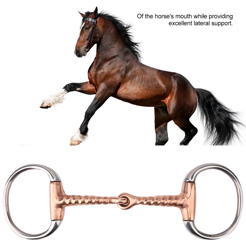 Mors De Filet En Acier Inoxydable - Bouche à Rouleau En Cuivre, Anneau En D, 125 Mm, Pour Cheval, Entraînement