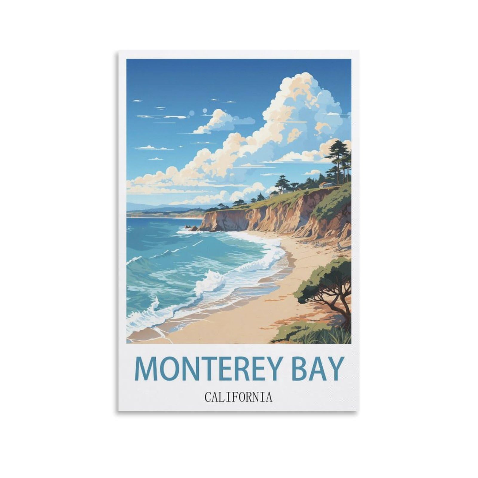Ezmlfa S007 5D Diamond Painting Kits,Monterey Bay California Diamond Art Kits Adults, Create Your Own Diamond Painting Full Drill Gifts For Home Decor 30X40cm