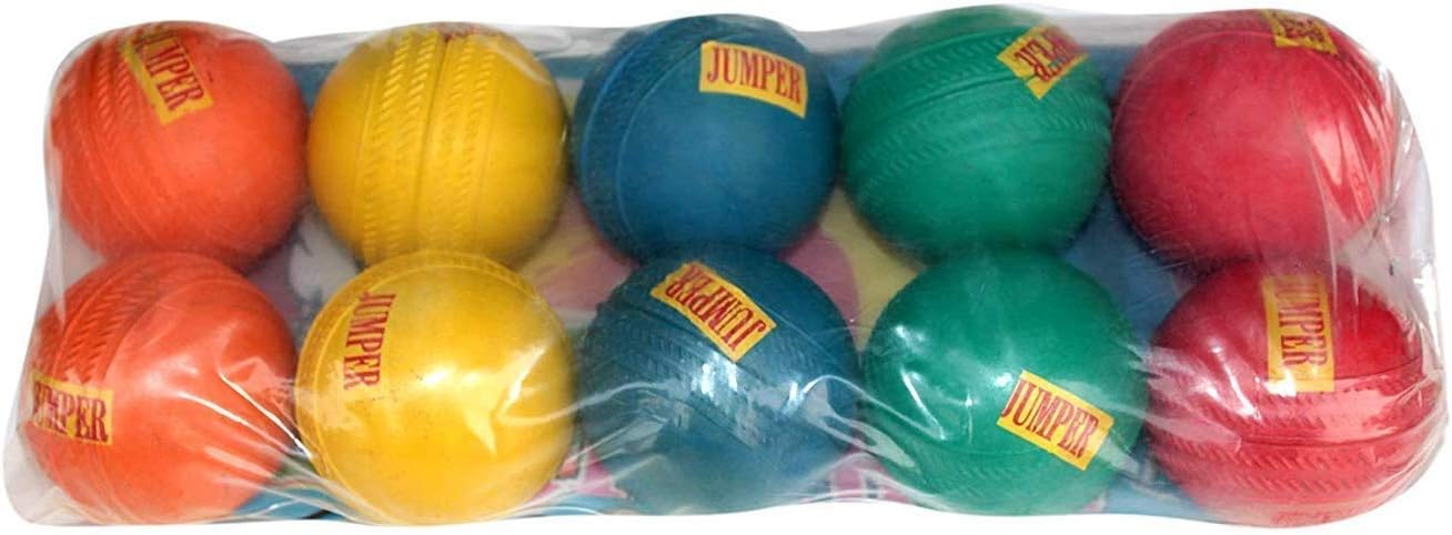 Jumper Rubber Cricket Ball Multicolor Pack of 10