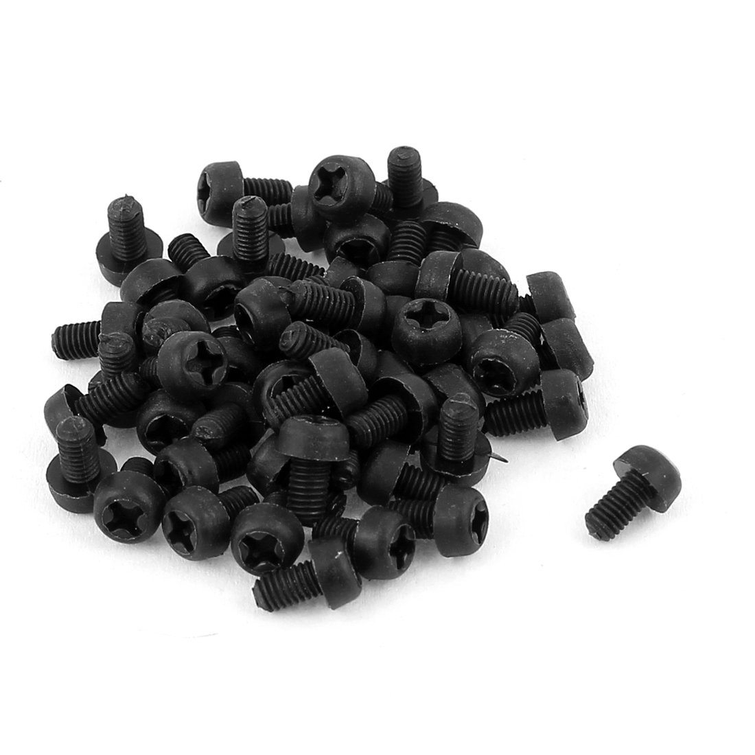 Uxcell Black Sourcing Map M3 X 5Mm Nylon Phillips Cross Pan Head Machine Screws 50 Pcs