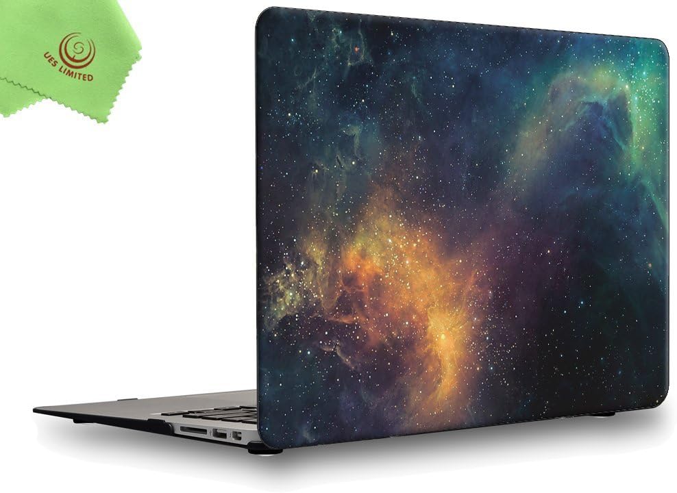 UESWILL Air 13-inch Galaxy Pattern Hard Shell Case Cover Compatible with Older Version 2010-2017 Release MacBook Air 13 inch Model A1369 A1466, Nebula/Green