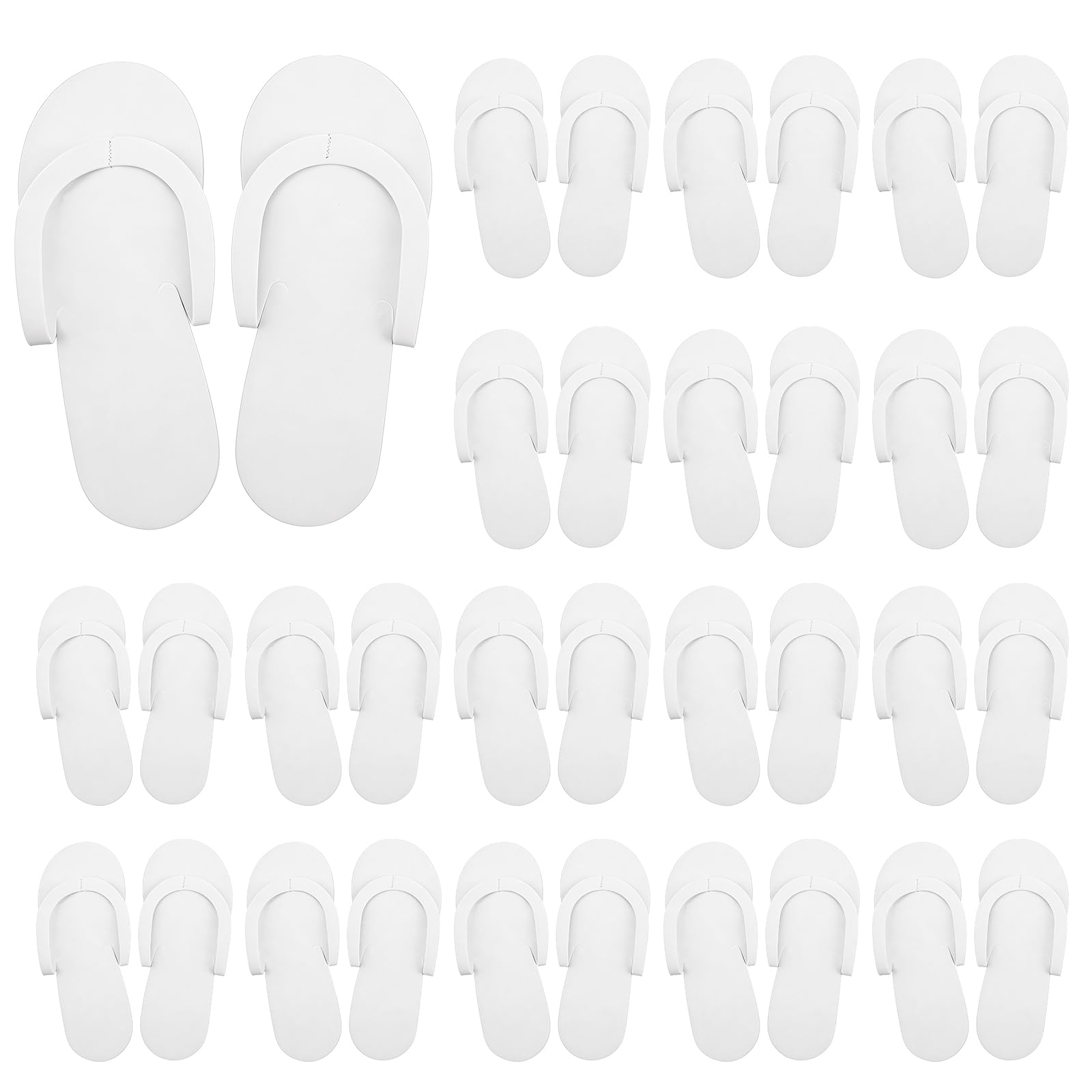100 par jednorazowych japonek do pedicure, sandały z pianki EVA, 26 x 10,9 cm, lekkie kapcie dla gości do spa, salonu, hotelu, podróży, na imprezę, do codziennego użytku, białe, dla kobiet i mężczyzn