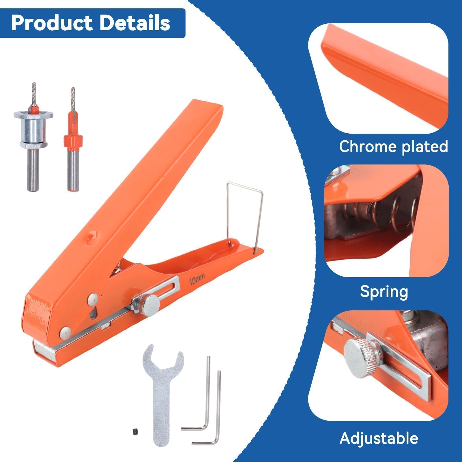 Perforatrice 10 MM, Perforatrice Tenaglia Fustellatrice, Carichi Pesanti Perforatore, Perforatore Carta Manuale, Chiave Trapano Svasatore per Carte Pvc Fogli Plastica Etichette Progetti Pelletteria