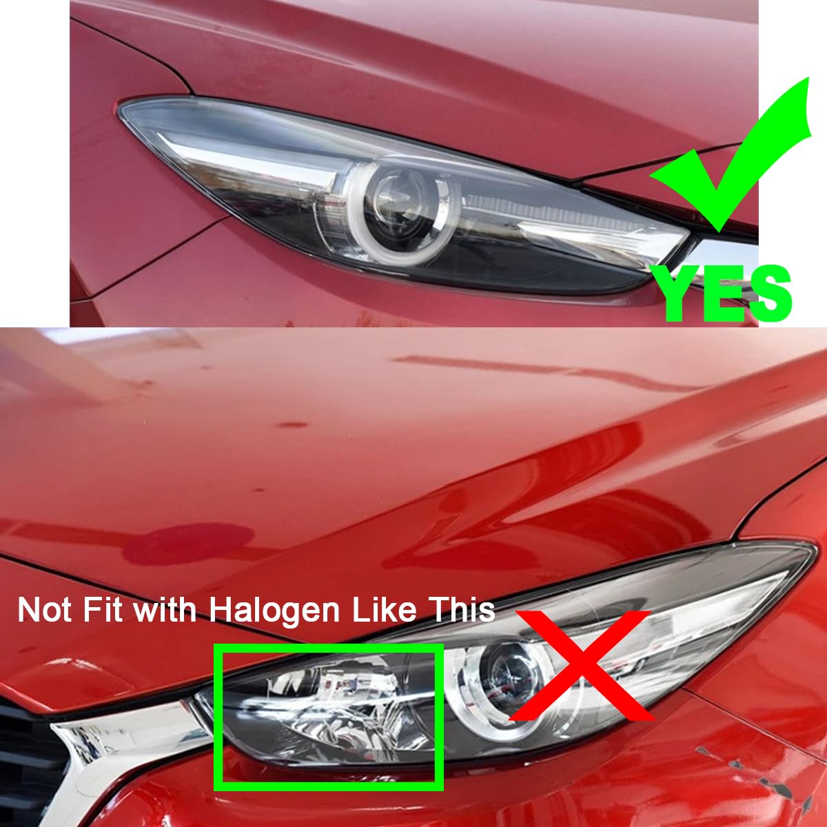 SZSS-CAR A Pair Xenon Car Headlight Cover Replacement for Mazda 3 Axela 2017 2018 2019,Not fit Halogen Headlight,Clear Lens Auto Headlamp Shell Cover