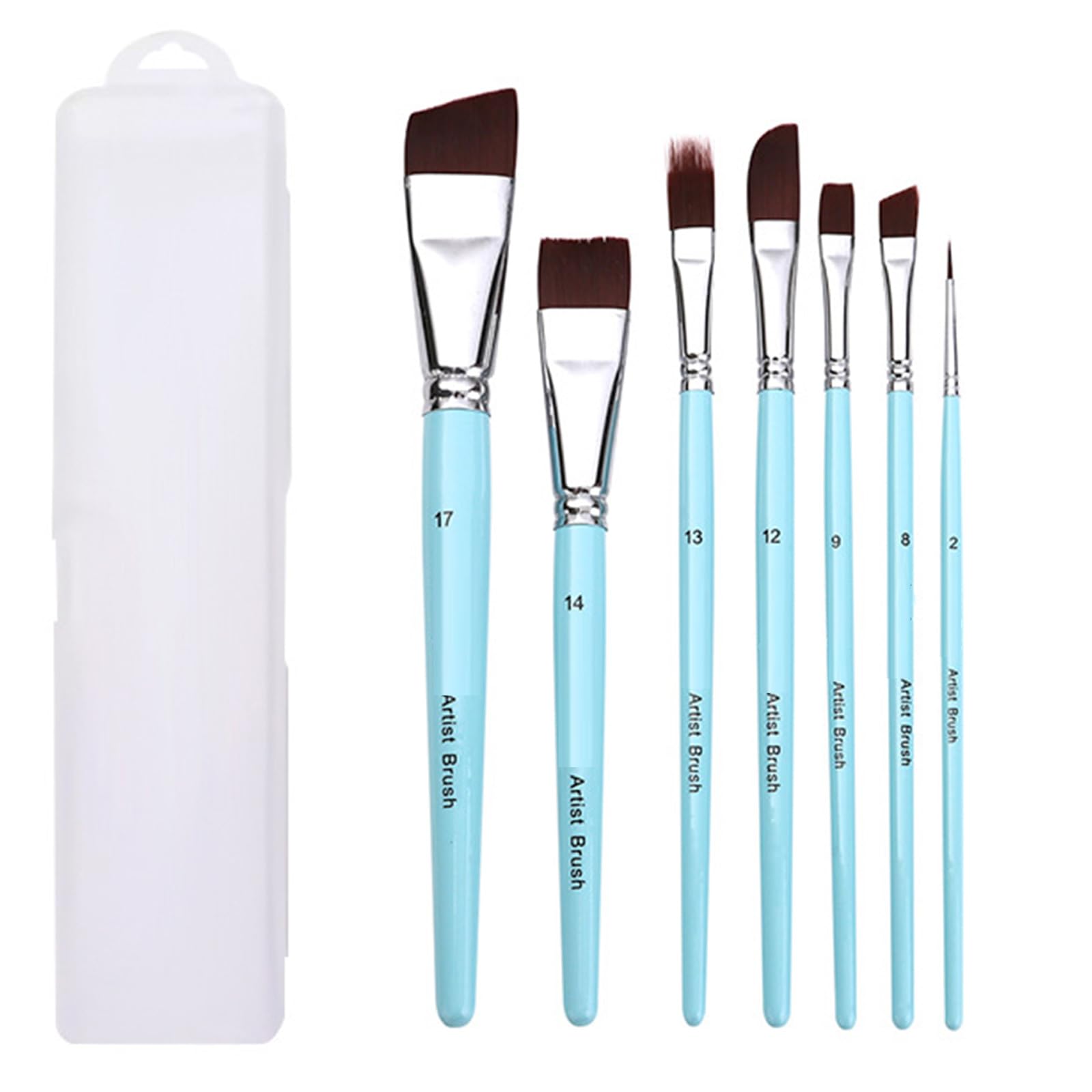 7/10 / 17x Nylon Hair Painting Brush Artist Paint Brush Watercolor Paint Drawing Supplies for Body Face Painting