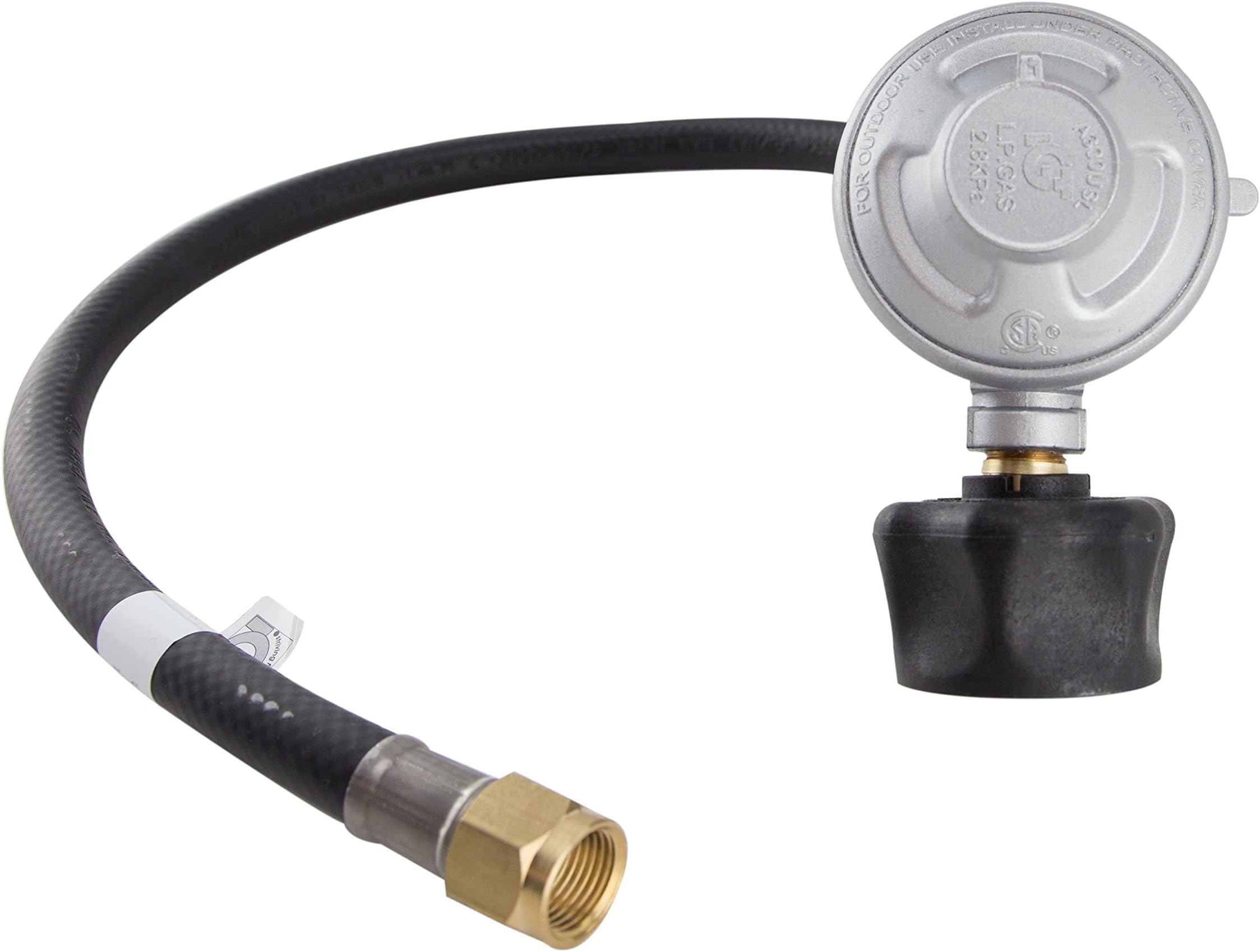 IGT 2 feet Gas Regulator | QCC-1 Propane Regulator (70000 BTU) for Barbecue Grill, Camping Stove, Patio Heater, Fish Cooker & Other Small Gas Appliances, 2 ft Hose