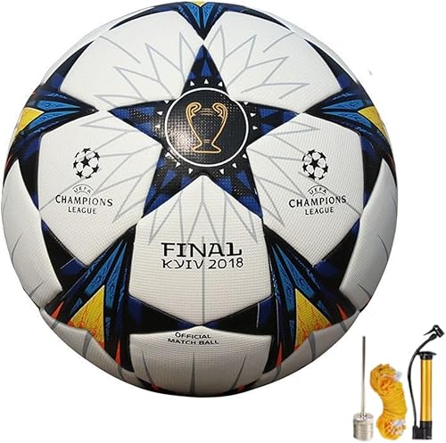 Balón de fútbol de la liga, tamaño 5 y tamaño 4, térmicamente unido con costuras sin costuras, peso oficial de partido, piel sintética profesional