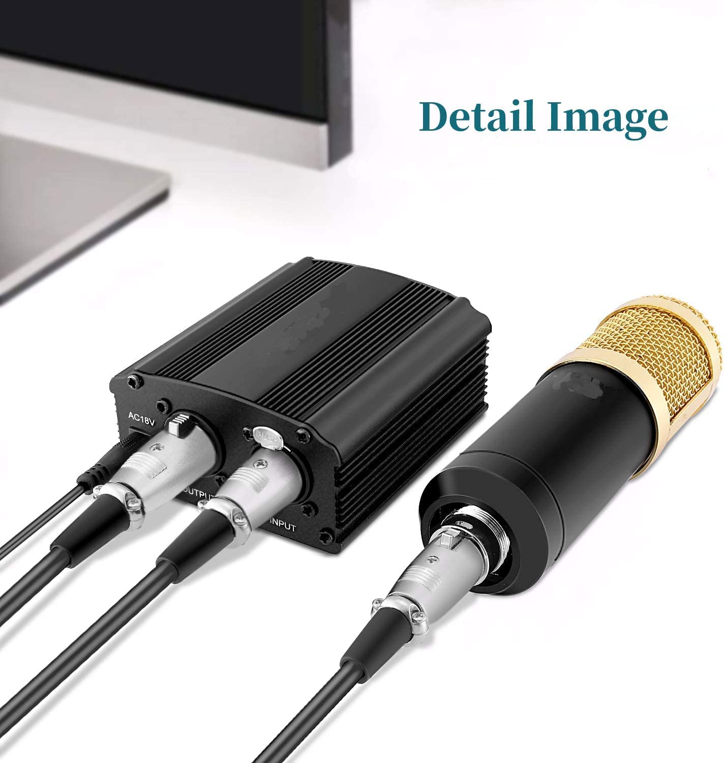 Bloc D'Alimentation Fantôme 48V Mini Avec Adaptateur Pour Microphones à Condensateur