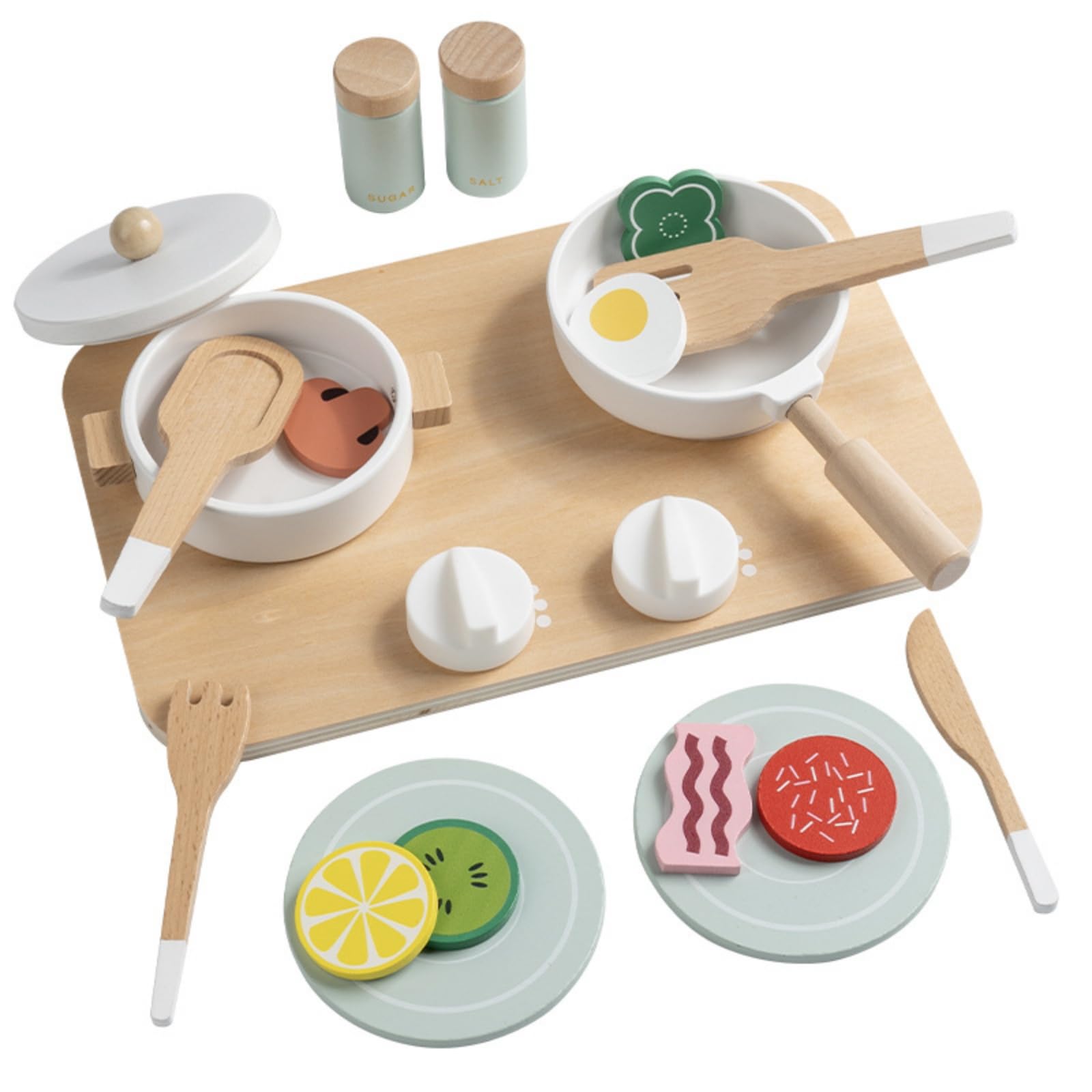 Gioco di Ruolo in Legno Didattico Angoli Arrotondati Sicuri, in Legno per Bambini, Design Stile pedagogico, Asilo