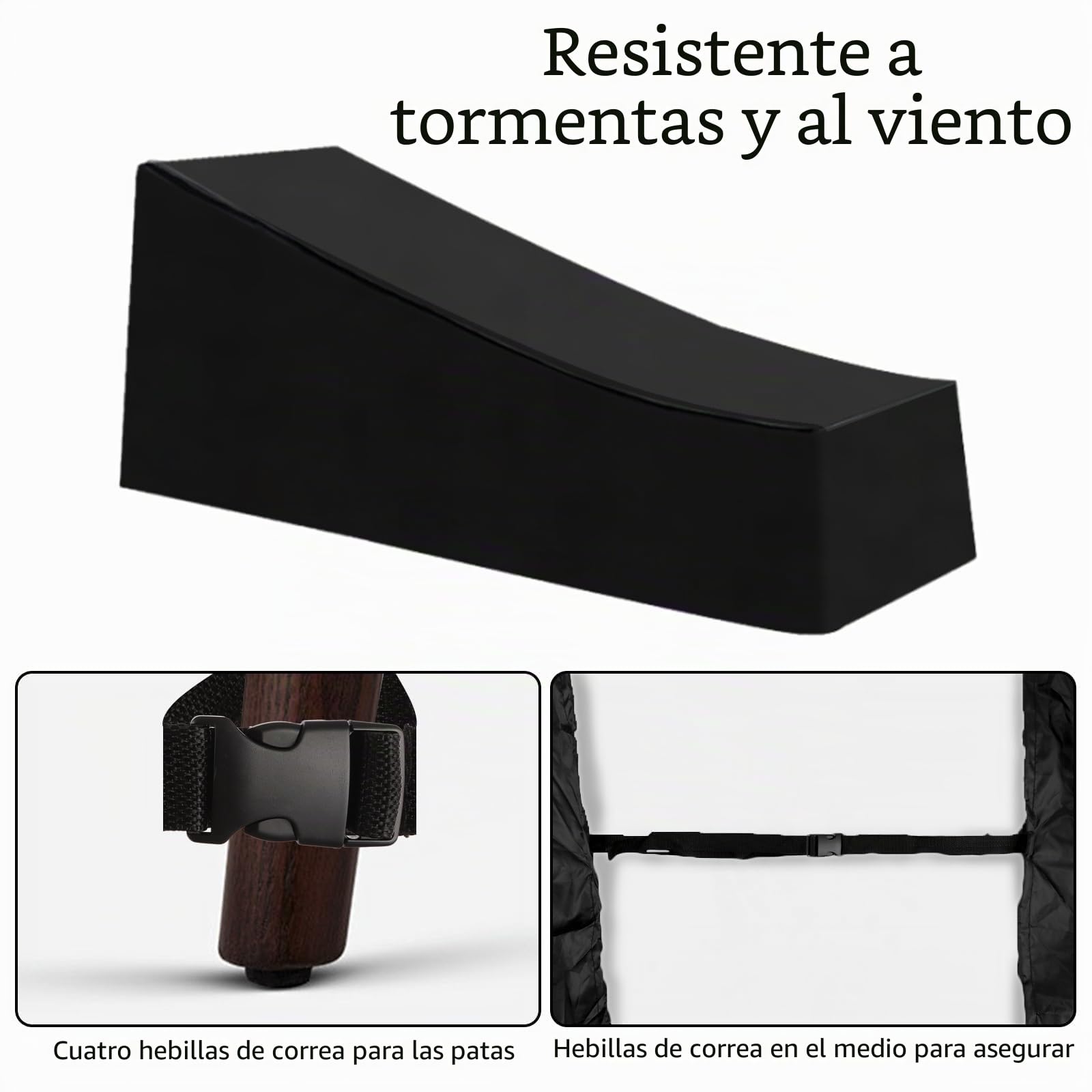 ASelected Funda Tumbona Exterior, 2 Fundas Protectoras y Funda Tumbona Jardín 210 x 75 x 80 cm, 210D Oxford, Cubierta Protectora Impermeable con Bolsa y Resistente al Viento