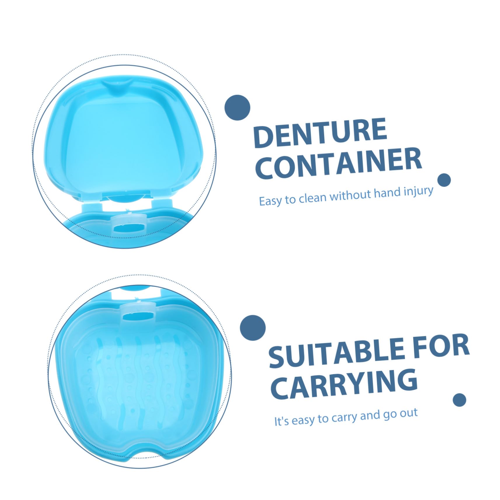Boîte de Soin pour Prothèse Dentaire avec Panier PP Portable